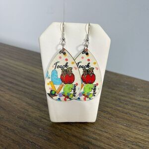 2/$10 ⭐️ 3/$12 | Wooden Teardrop School Teacher Earrings